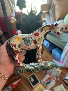 Hand-Painted Multicolor Decorative Horse Figurine by